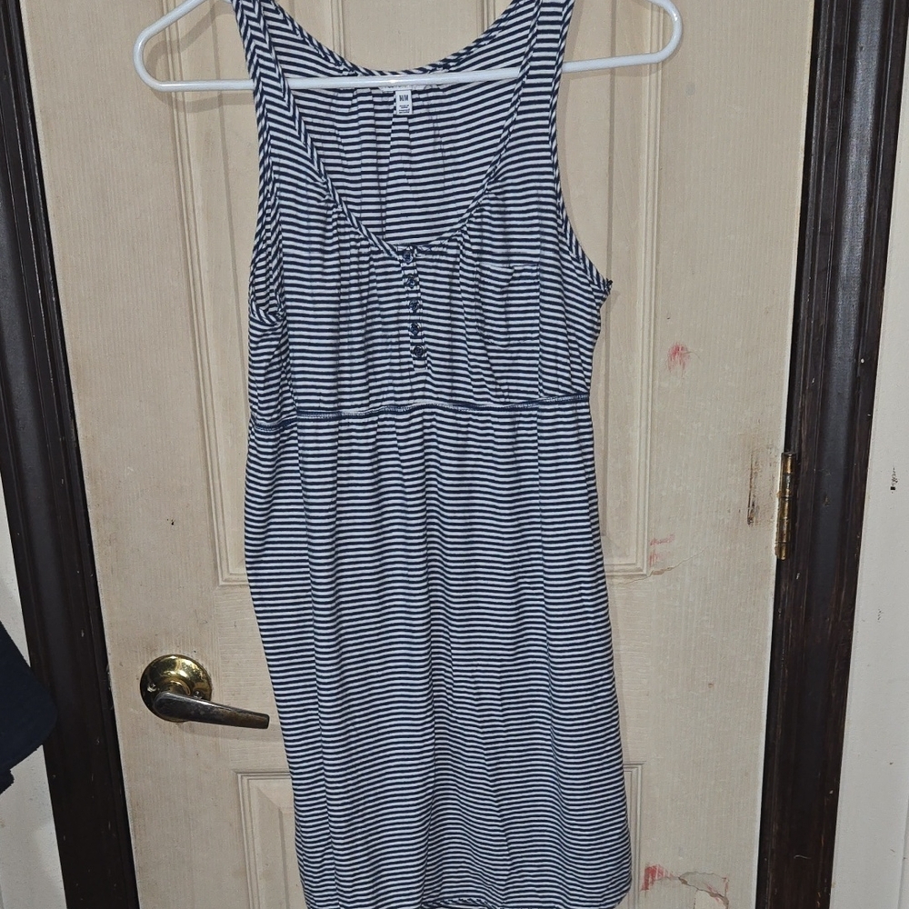 Hollister Black and White Striped Midi Dress
